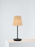 John Lewis Rattan Cordless Rechargeable Table Lamp, Black