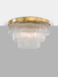 John Lewis Shiminista Chandelier Flush Ceiling Light, Matte Brass