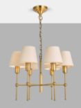 John Lewis Hex 6 Arm Shaded Pendant Ceiling Light, Brass