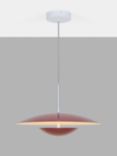 John Lewis Duomo LED Pendant Ceiling Light, Deep Red/Silver