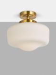 John Lewis School House Opal Glass Shade Flush Bathroom Ceiling Light