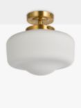 John Lewis School House Opal Glass Shade Flush Bathroom Ceiling Light