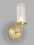 John Lewis Ribbed Glass Bathroom Wall Light, Antique Brass