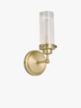 John Lewis Ribbed Glass Bathroom Wall Light, Antique Brass