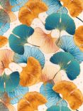 John Louden Gingko Viscose Blend Fabric, Gold/Teal