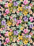 John Louden Mini Florals Cotton Sateen Fabric, Multi/Black