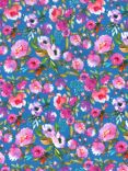 John Louden Floral Print Cotton Lawn Fabric, Pink/Purple
