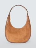 Michael Kors Preston Suede Leather Shoulder Bag, Luggage