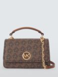 Michael Kors Delancey Monogram Cross Body Bag, Brown/Luggage