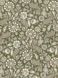 Rose & Hubble Paisley Needle Cord Fabric, Olive Green
