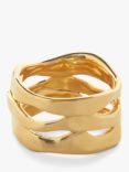 Monica Vinader The Wave Triple Band Ring, Gold