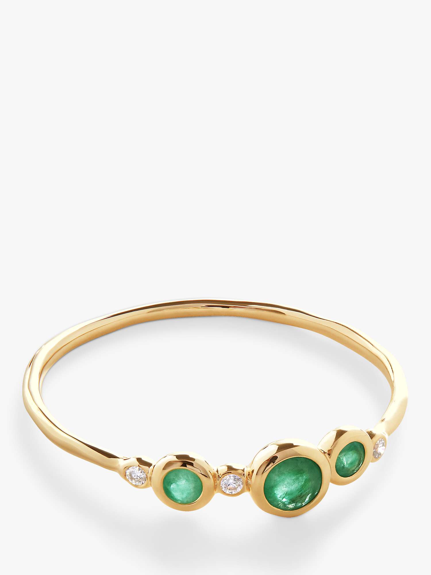 Buy Monica Vinader Emerald & Diamond Cluster Ring, Gold Online at johnlewis.com