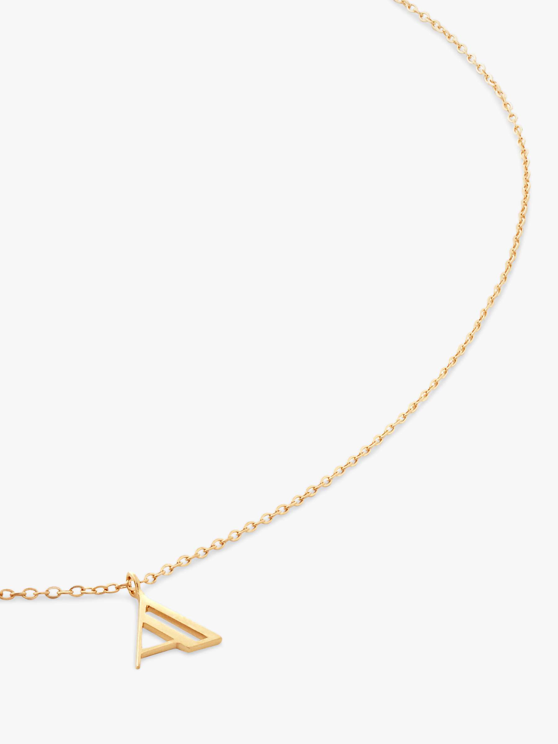 Buy Monica Vinader 14ct Gold Small Initial Pendant Necklace, A Online at johnlewis.com