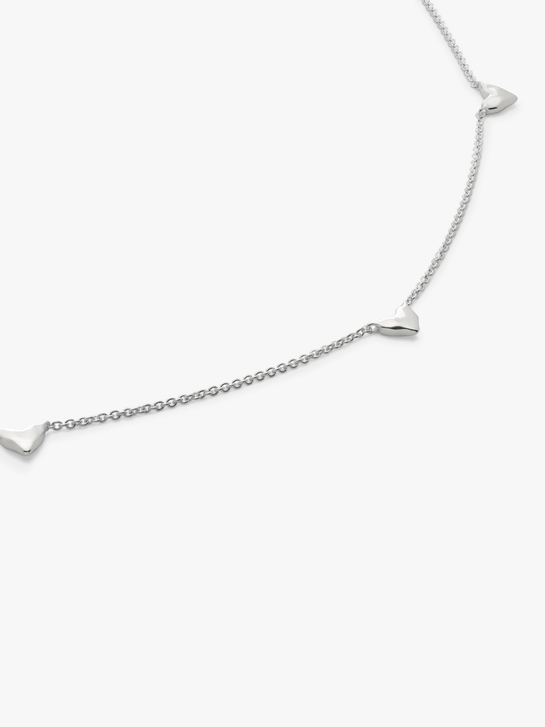 Monica Vinader Heart Station Chain Necklace, Silver at John Lewis ...