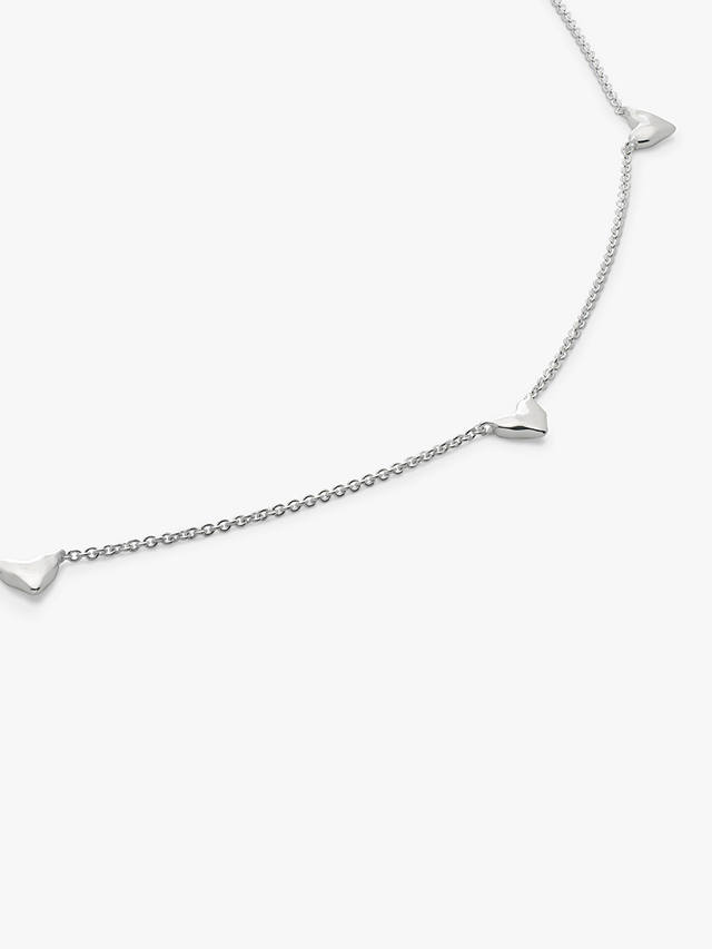 Monica Vinader Heart Station Chain Necklace, Silver
