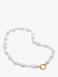 Monica Vinader Nura Mixed Size Pearl Necklace, Gold/White