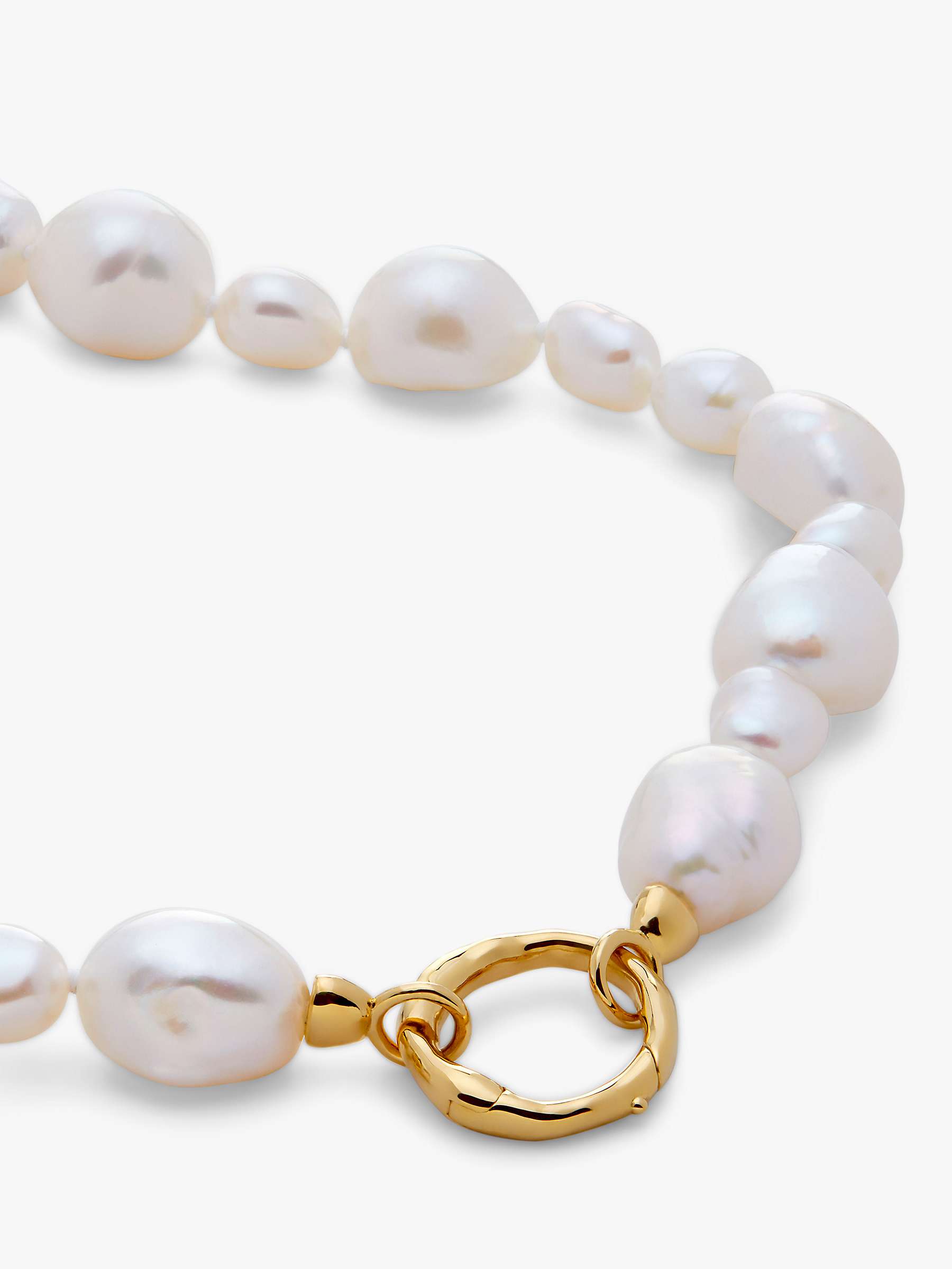 Buy Monica Vinader Nura Mixed Size Pearl Necklace, Gold/White Online at johnlewis.com