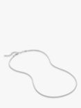 Monica Vinader Round Thin Snake Chain Necklace, Silver