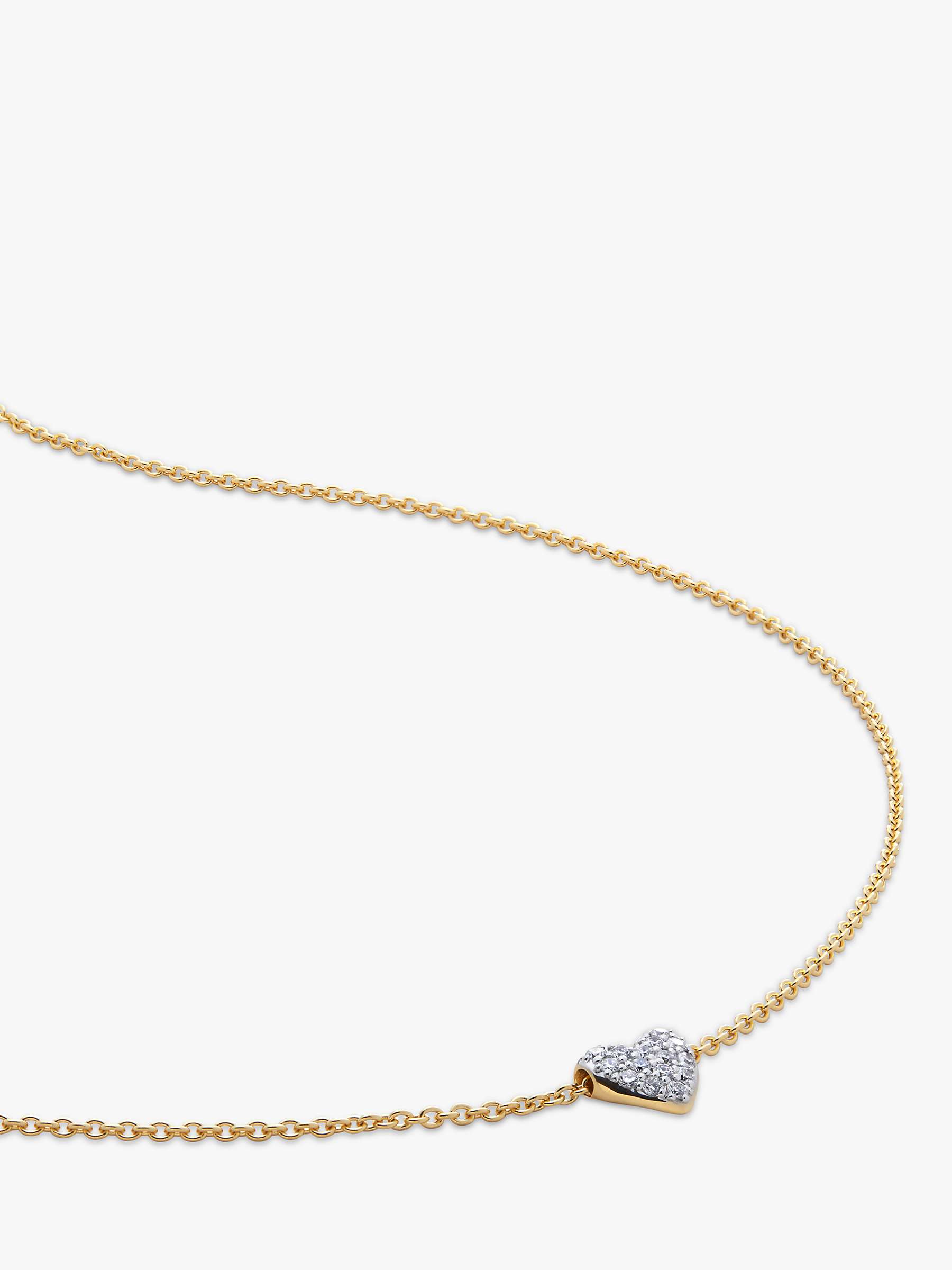 Buy Monica Vinader Diamond Heart Necklace, Gold Online at johnlewis.com