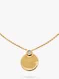 Monica Vinader Lab Grown Diamond Engravable Pendant Necklace, Gold