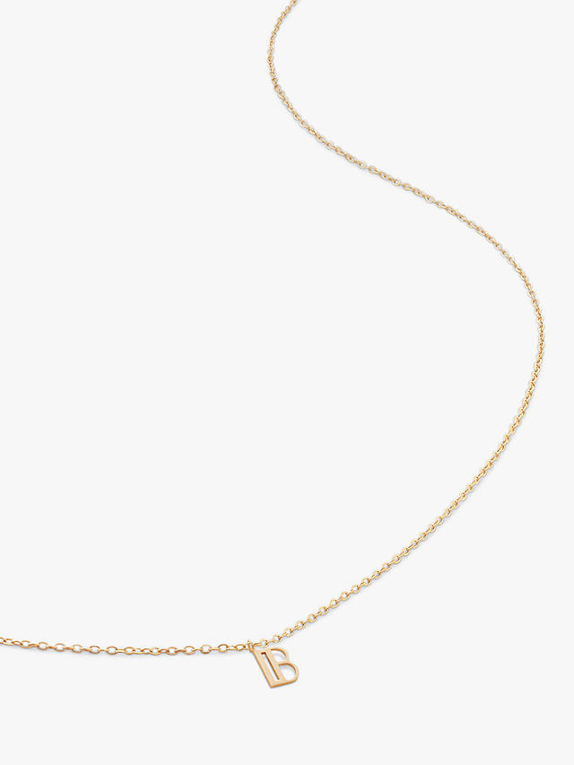 Monica Vinader Yellow Gold Small Initial Pendant Necklace, Gold