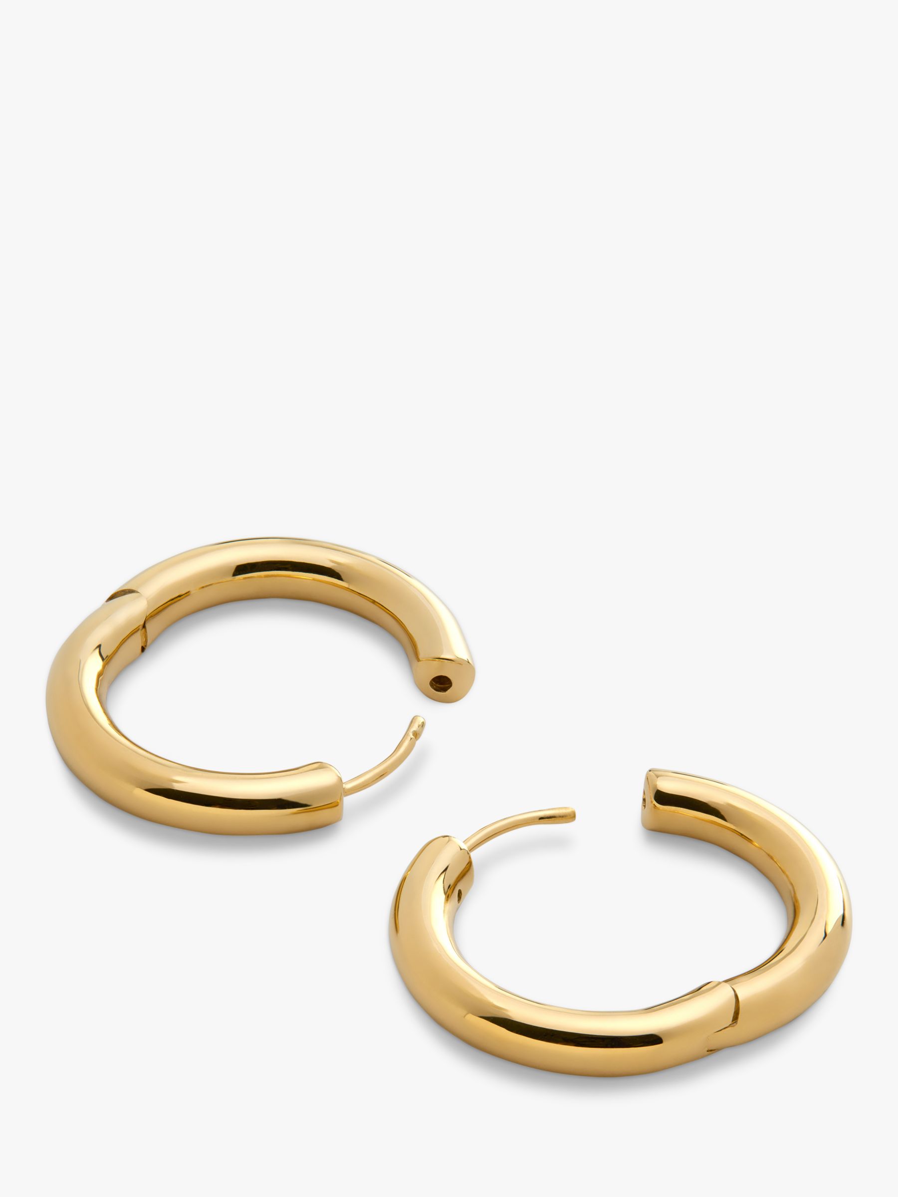 Buy Monica Vinader Essential Click Medium Hoop Earrings, Gold Online at johnlewis.com