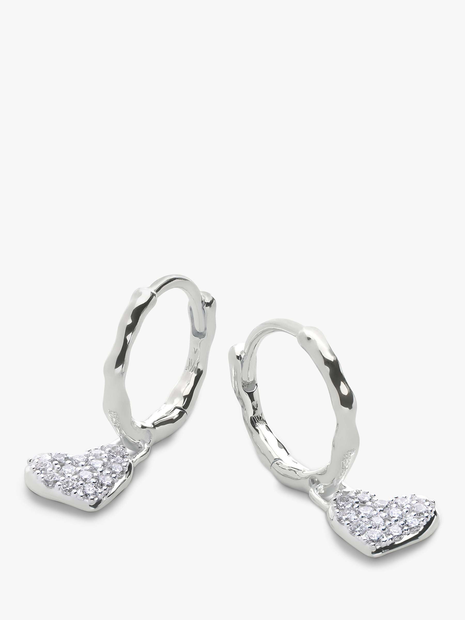 Buy Monica Vinader Diamond Heart Drop Earrings, Silver Online at johnlewis.com