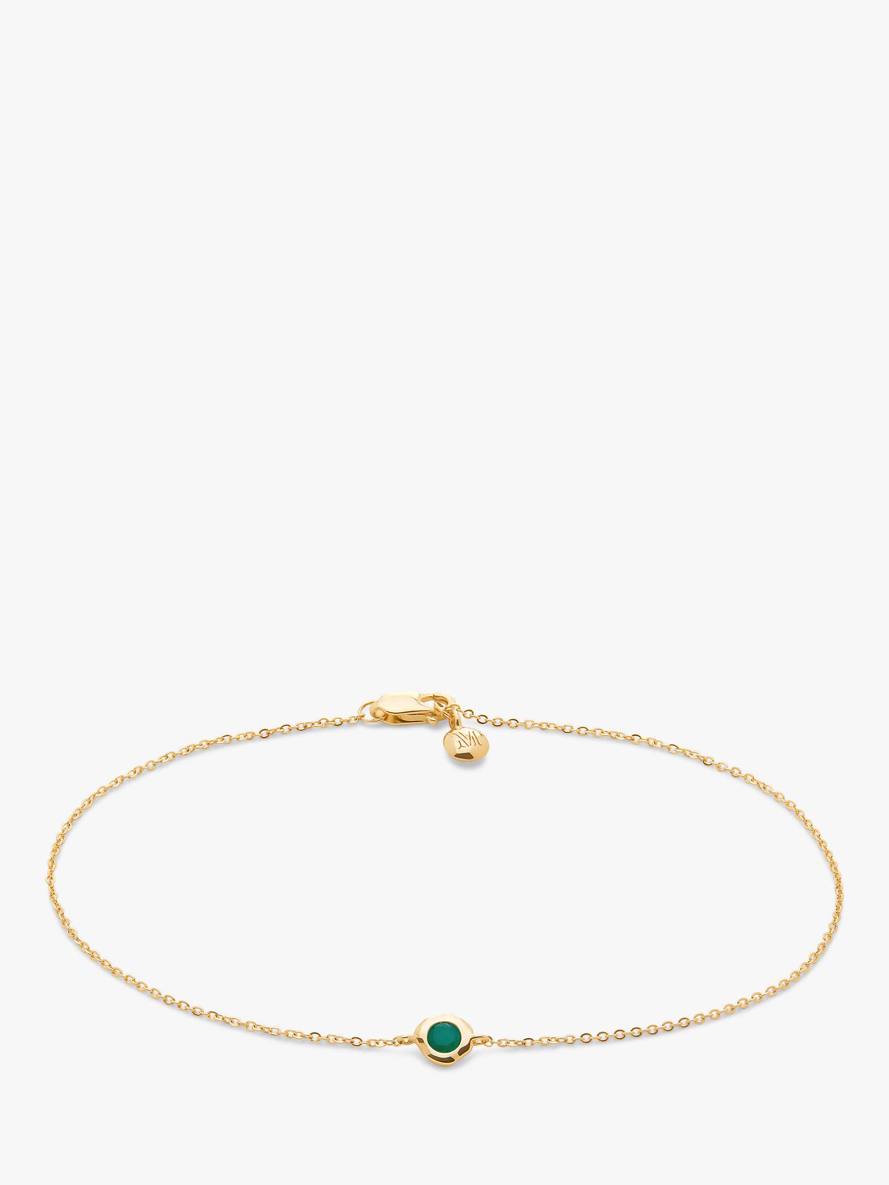 Buy Monica Vinader 14ct Gold Siren Emerald Mini Chain Bracelet, Gold/Green Online at johnlewis.com