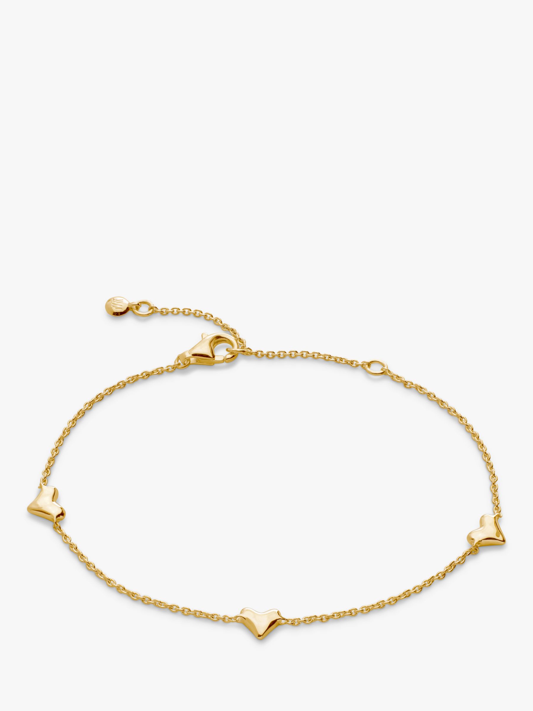 Monica Vinader Heart Chain Bracelet, Gold at John Lewis & Partners
