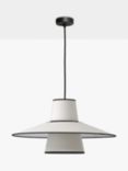 John Lewis Scandi Layered Shade Ceiling Light, Off White/Black