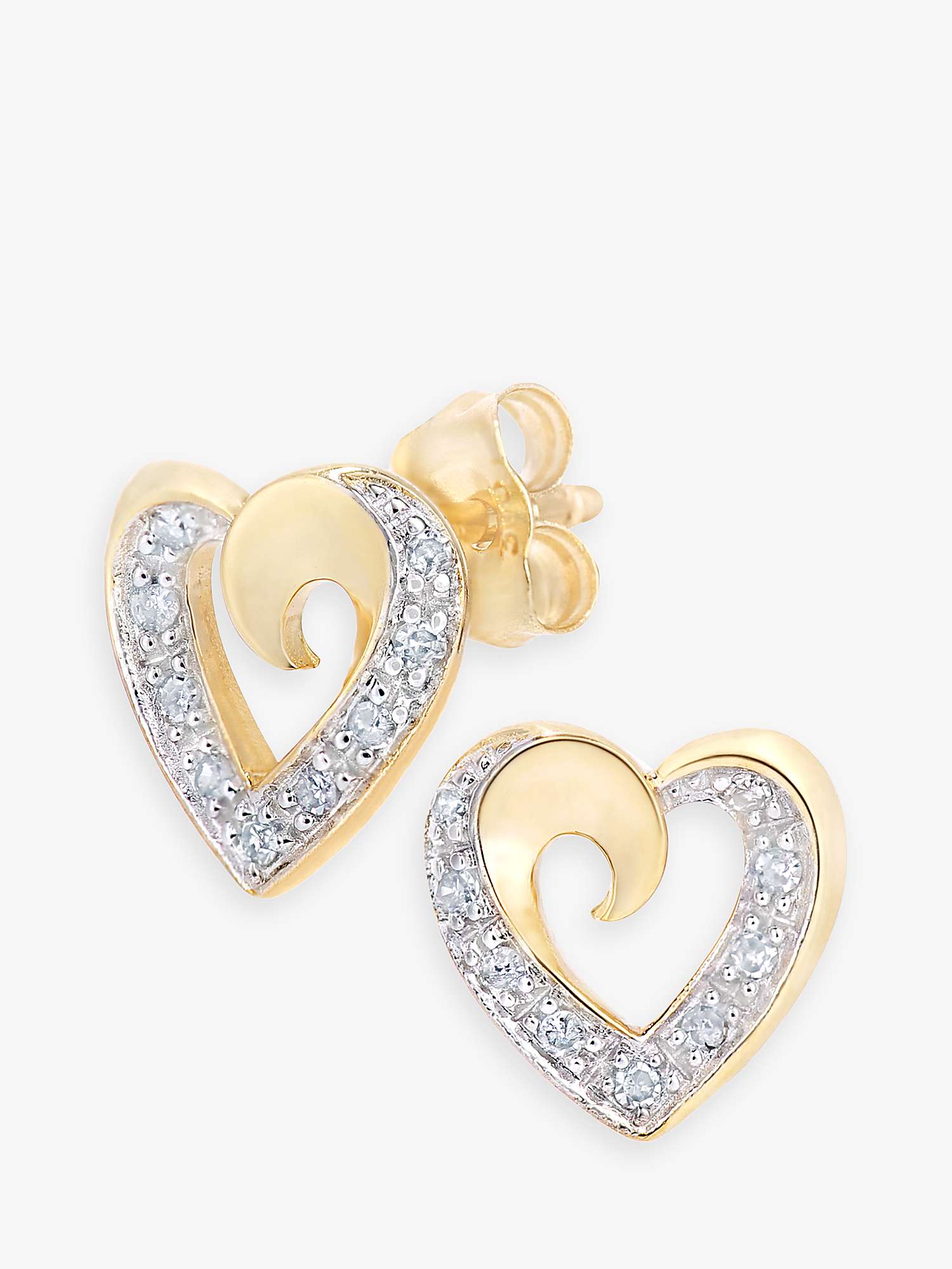 Buy Mogul 9ct Yellow Gold Diamond Heart Necklace and Earrings Jewellery Set, Gold Online at johnlewis.com