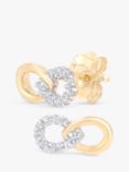 Mogul 9ct Yellow Gold Diamond Infinity Necklace and Earrings Jewellery Set, Gold