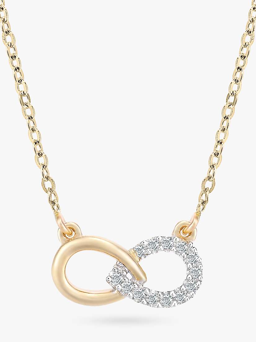 Buy Mogul 9ct Yellow Gold Diamond Infinity Necklace and Earrings Jewellery Set, Gold Online at johnlewis.com