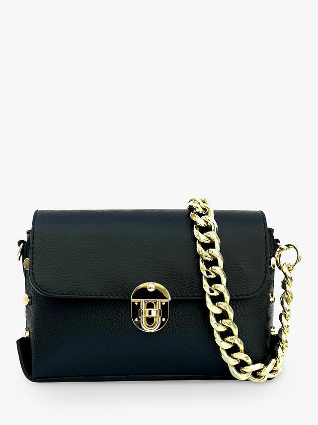 Apatchy The Bloxsome Chain Strap Leather Cross Body Bag, Black