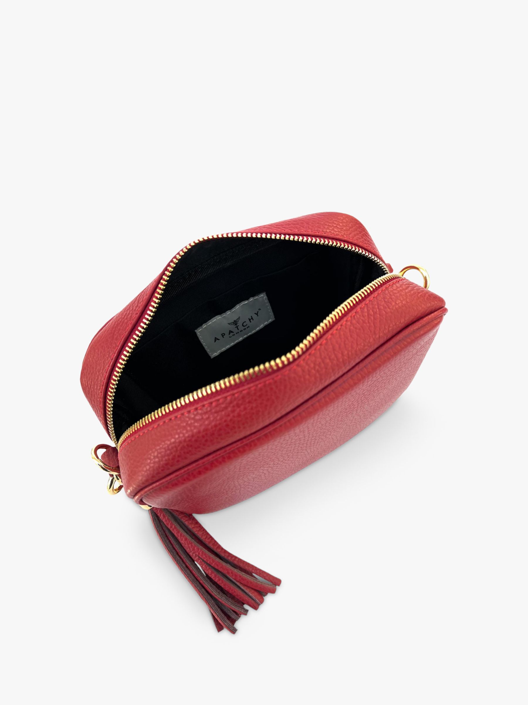 Apatchy Leather Crossbody Bag, Cherry Red