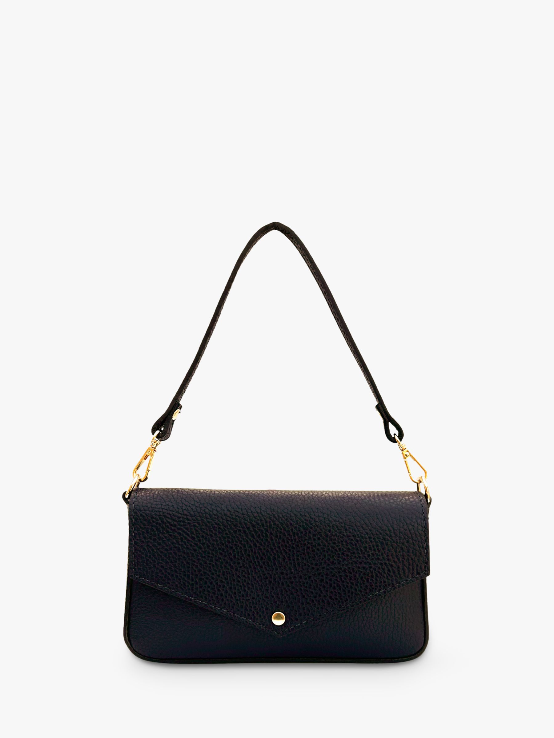 Apatchy The Munro Leather Shoulder Bag, Black at John Lewis & Partners