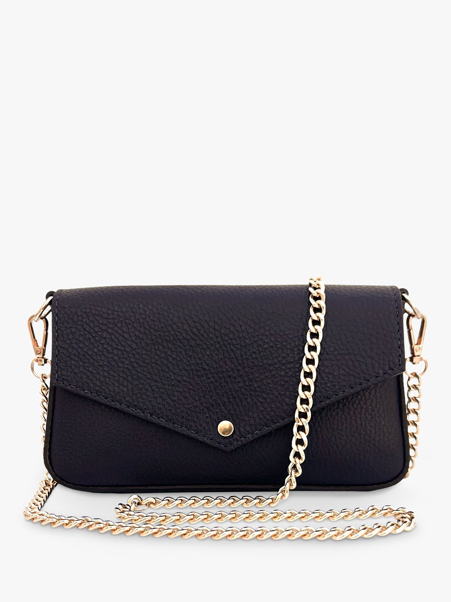 Apatchy The Munro Leather Shoulder Bag, Black at John Lewis & Partners