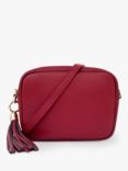 Apatchy Chain Strap Leather Cross Body Bag, Cherry Red