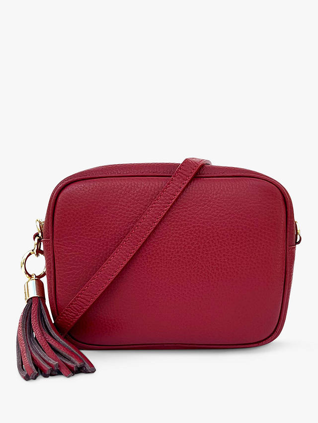 Apatchy Boho Strap Leather Crossbody Bag, Cherry Red/Multi