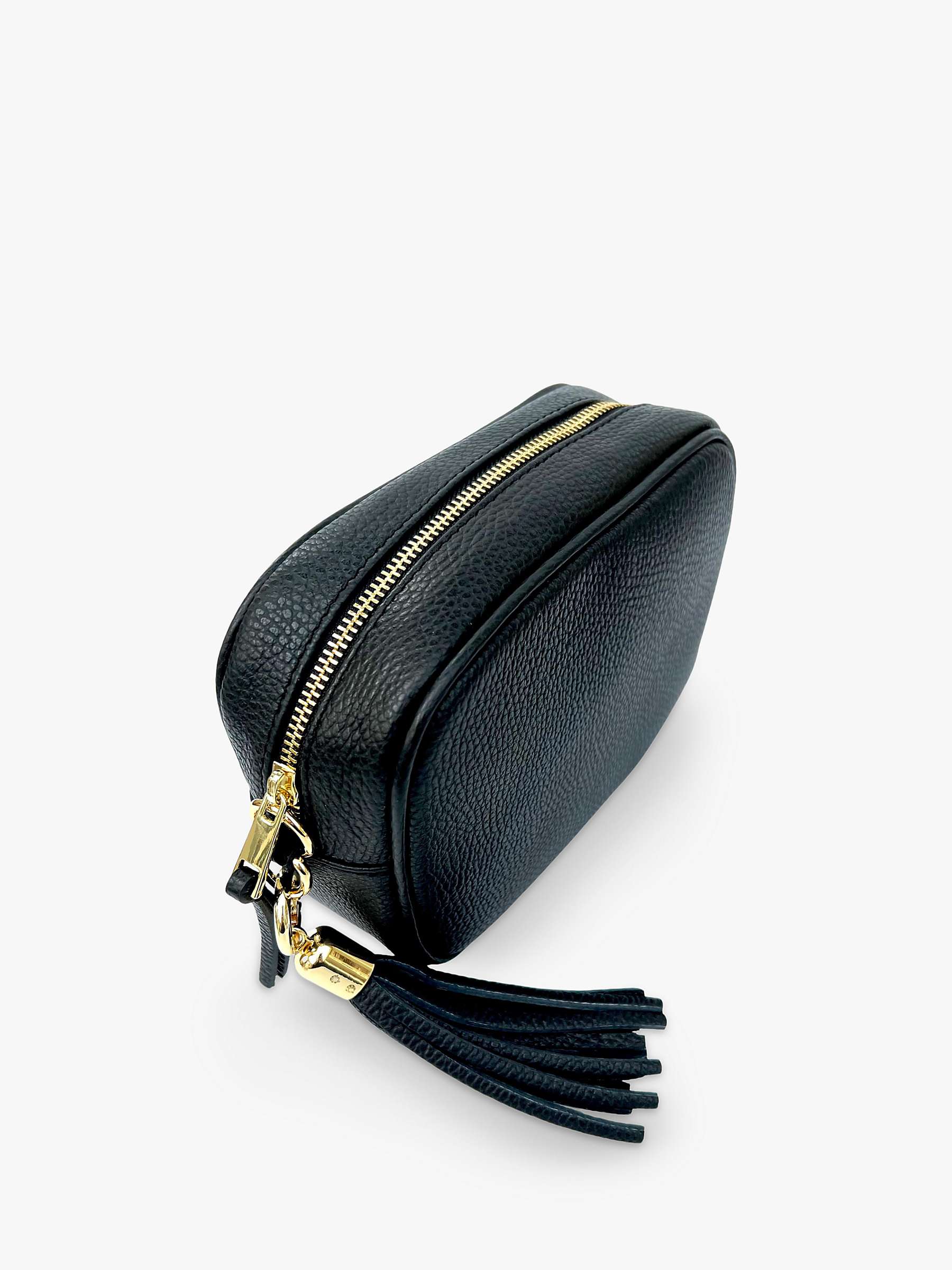 Buy Apatchy Leather & Canvas Stray Crossbody Bag, Black Online at johnlewis.com