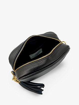 Apatchy Leather & Canvas Stray Crossbody Bag, Black