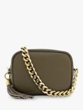 Apatchy Chain Strap Leather Cross Body Bag, Latte