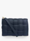 Apatchy Padded Woven Cross Body Bag, Navy