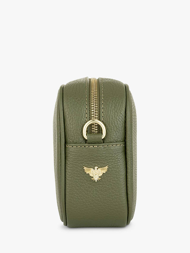 Apatchy Leather Crossbody Bag, Olive Green