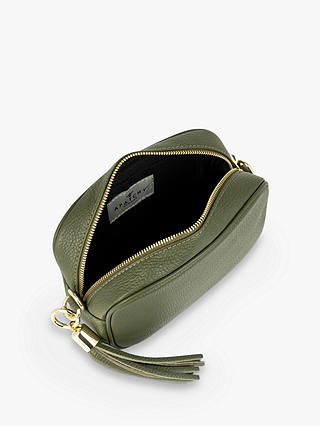 Apatchy Leather Crossbody Bag, Olive Green