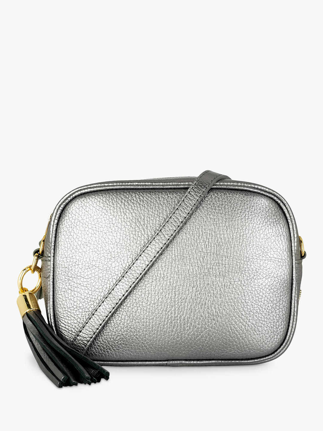 Apatchy Leather Crossbody Bag, Pewter