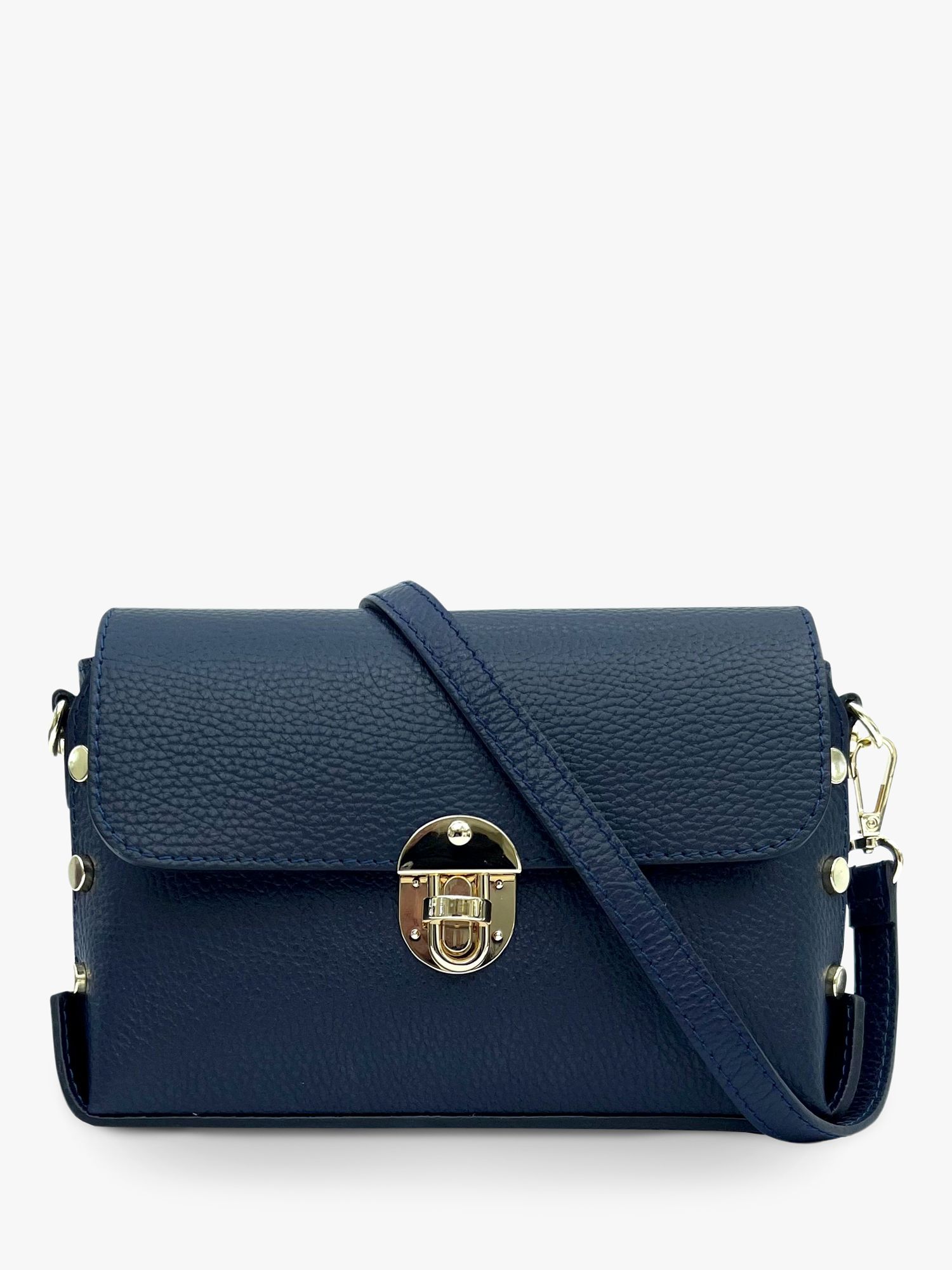 Apatchy The Bloxsome Leather Crossbody Bag, Navy at John Lewis & Partners