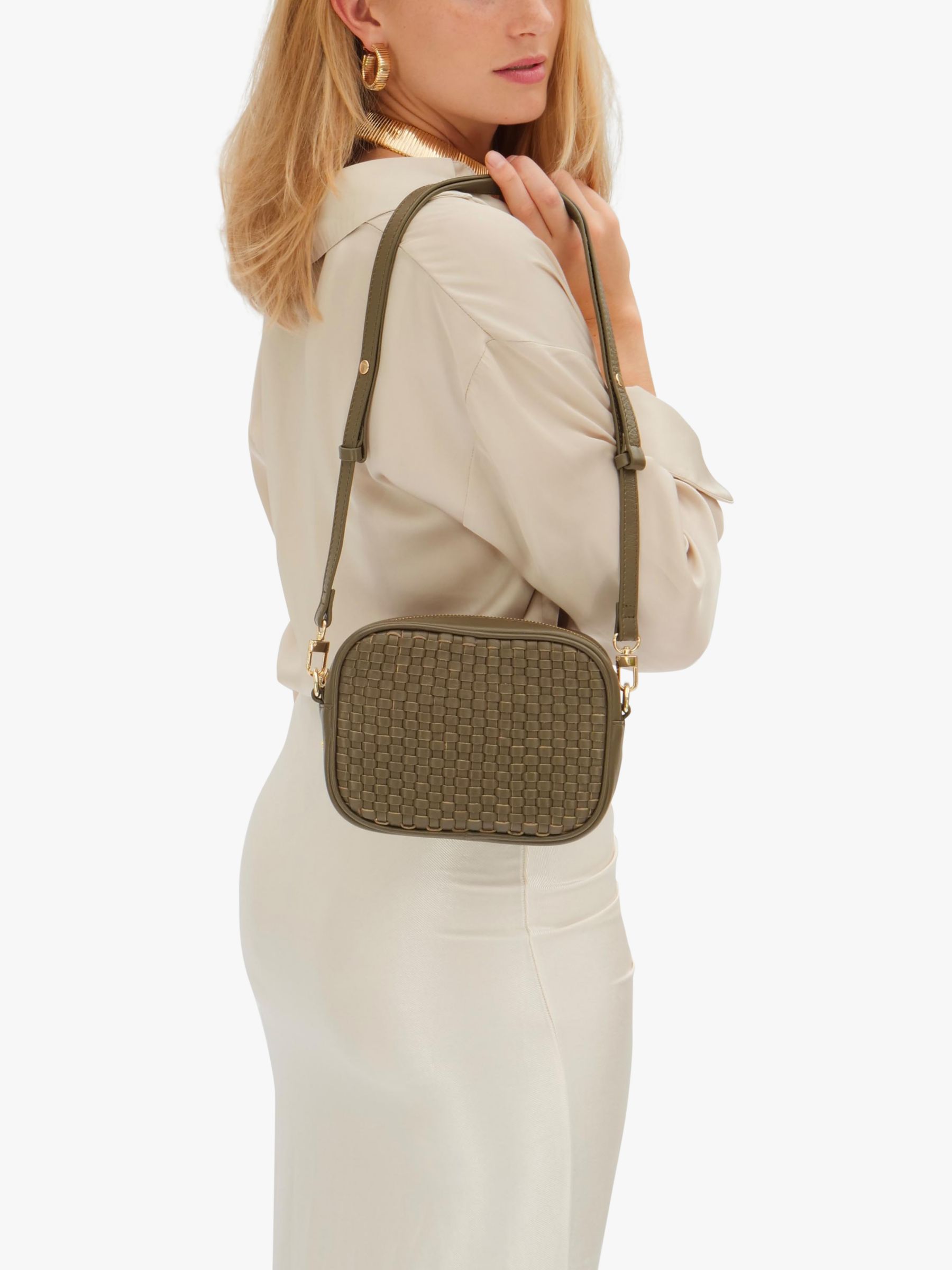 Buy Apatchy The Penelope Woven Leather Camera Bag Online at johnlewis.com