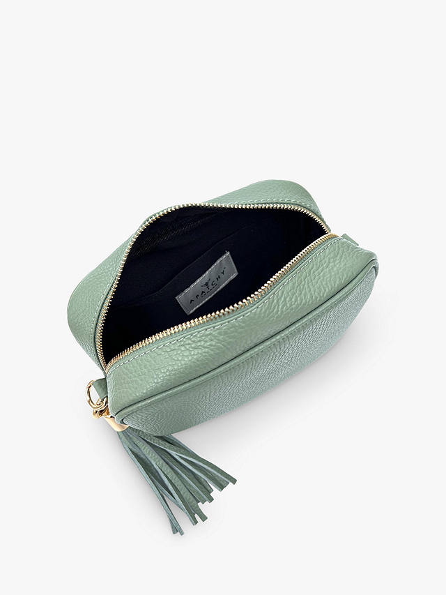 Apatchy Leather Crossbody Bag, Pistachio