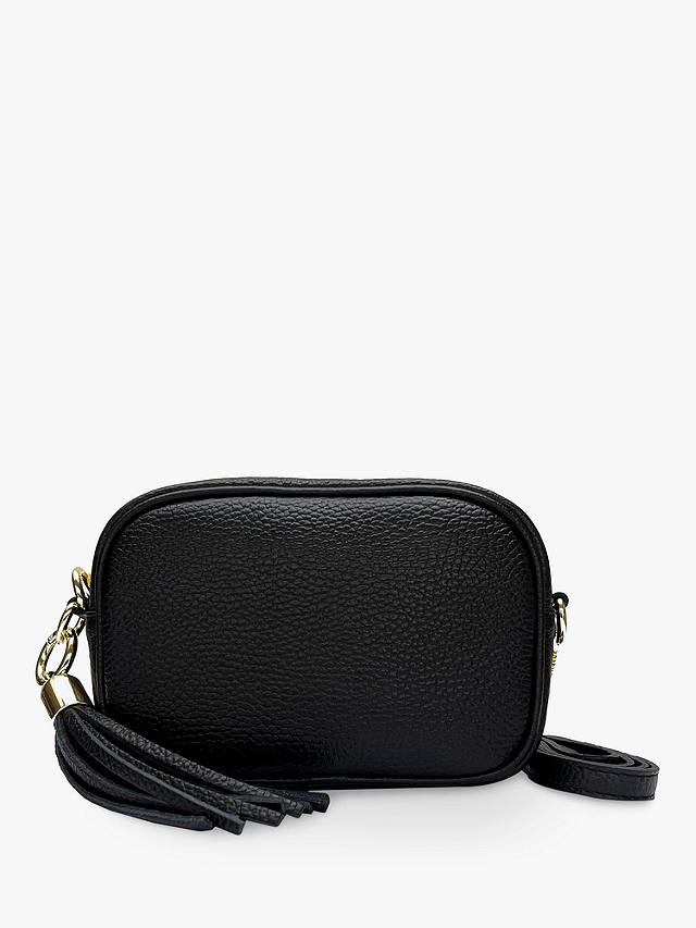 Apatchy The Mini Tassel Leather Crossbody Phone Bag, Black
